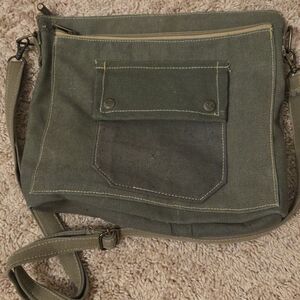 Vintage Addiction Recycled Military Tent Crossbody Sling Bag Gorpcore Unisex
